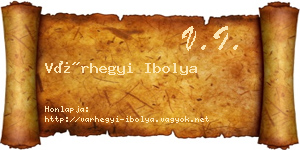 Várhegyi Ibolya névjegykártya